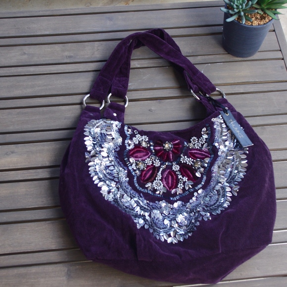 velvet hobo bag